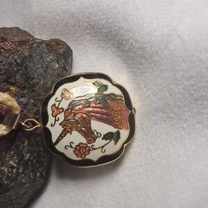 Vintage Unicorn Cloisonné pendant - Rare